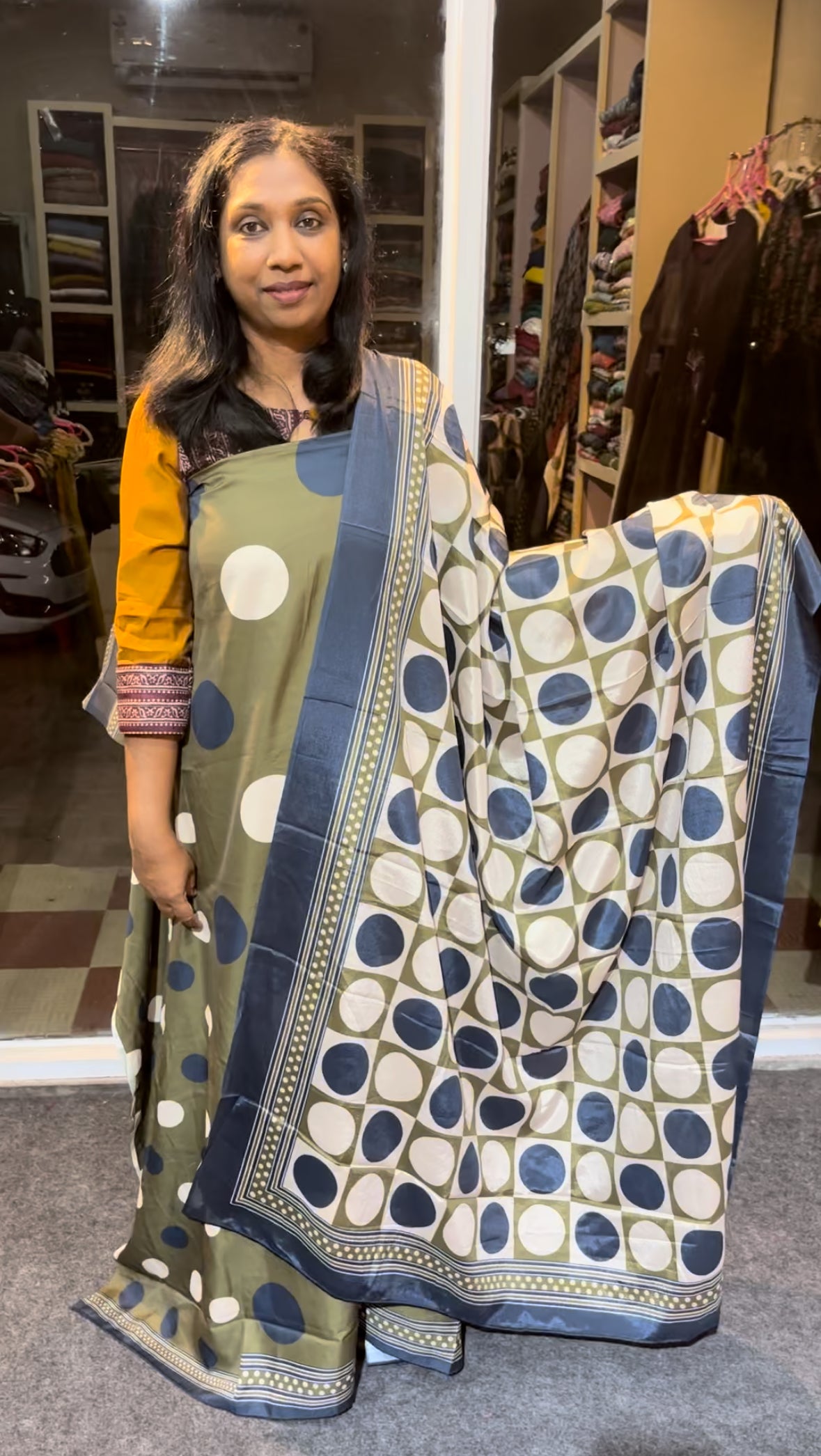 Maanvi Semi Modal Silk Unstitched Salwar Suit with Pant & Flowing Printed Dupatta | MA-2113