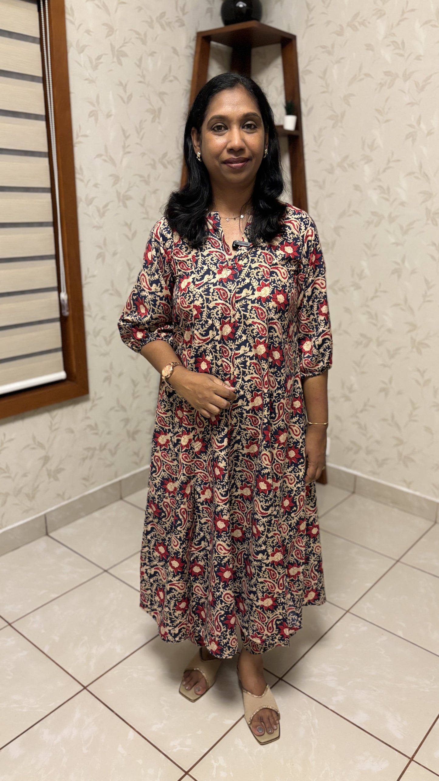 Maanvi Flared Co-ord Set with Boat V-Neck & Semi Palazzo Pant | MA-2025