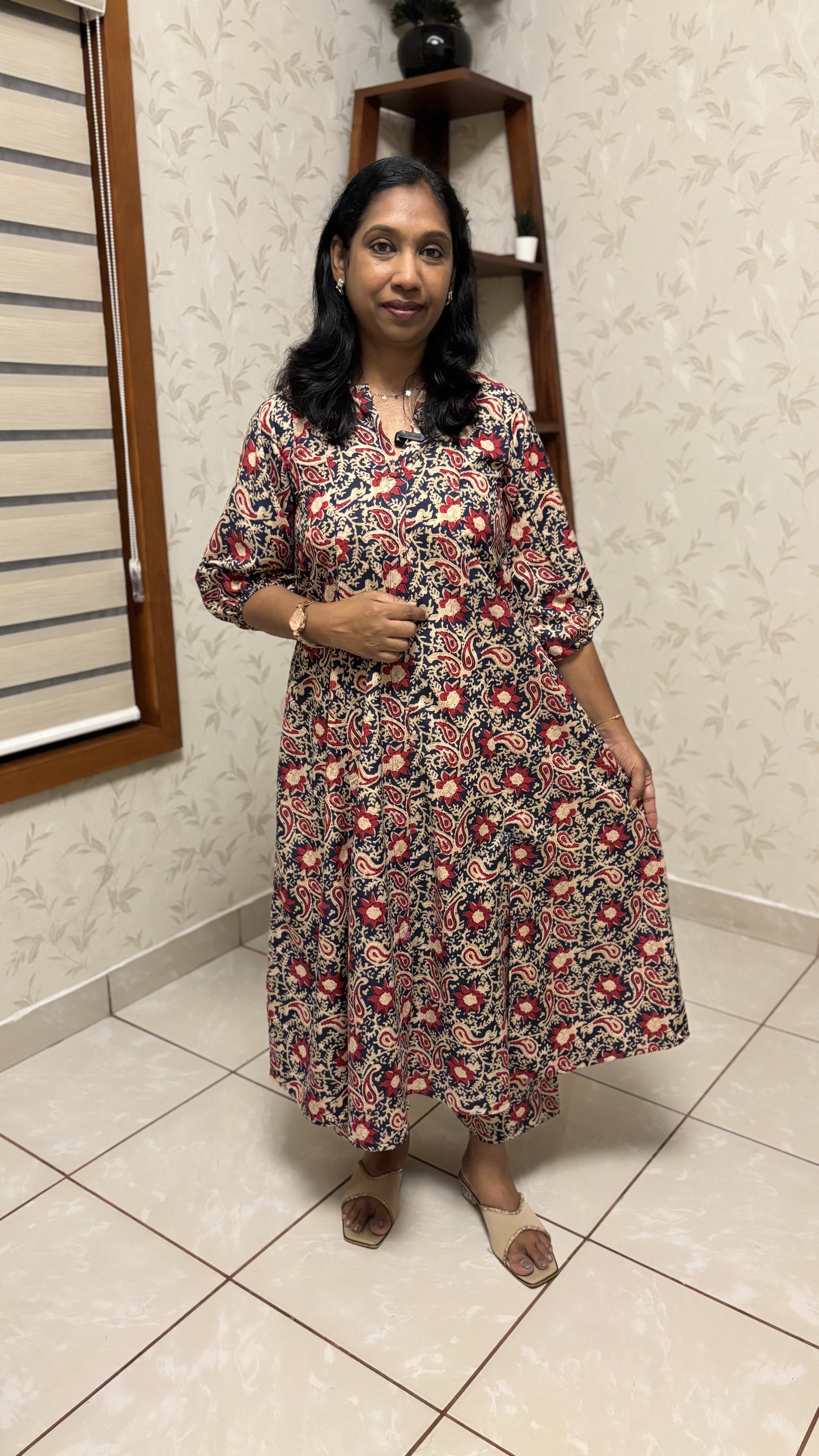 Maanvi Flared Co-ord Set with Boat V-Neck & Semi Palazzo Pant | MA-2025