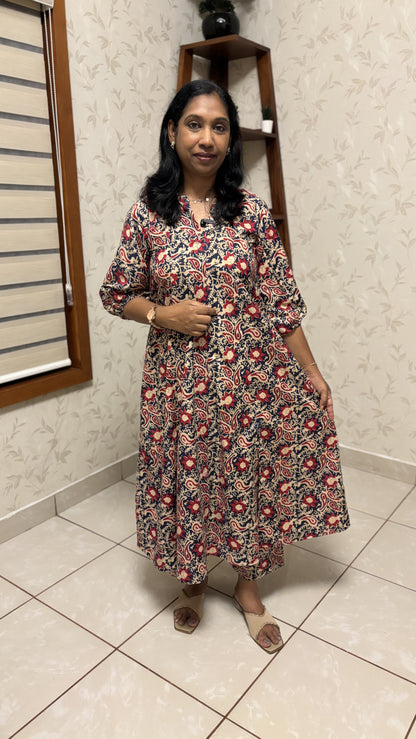 Maanvi Flared Co-ord Set with Boat V-Neck & Semi Palazzo Pant | MA-2025