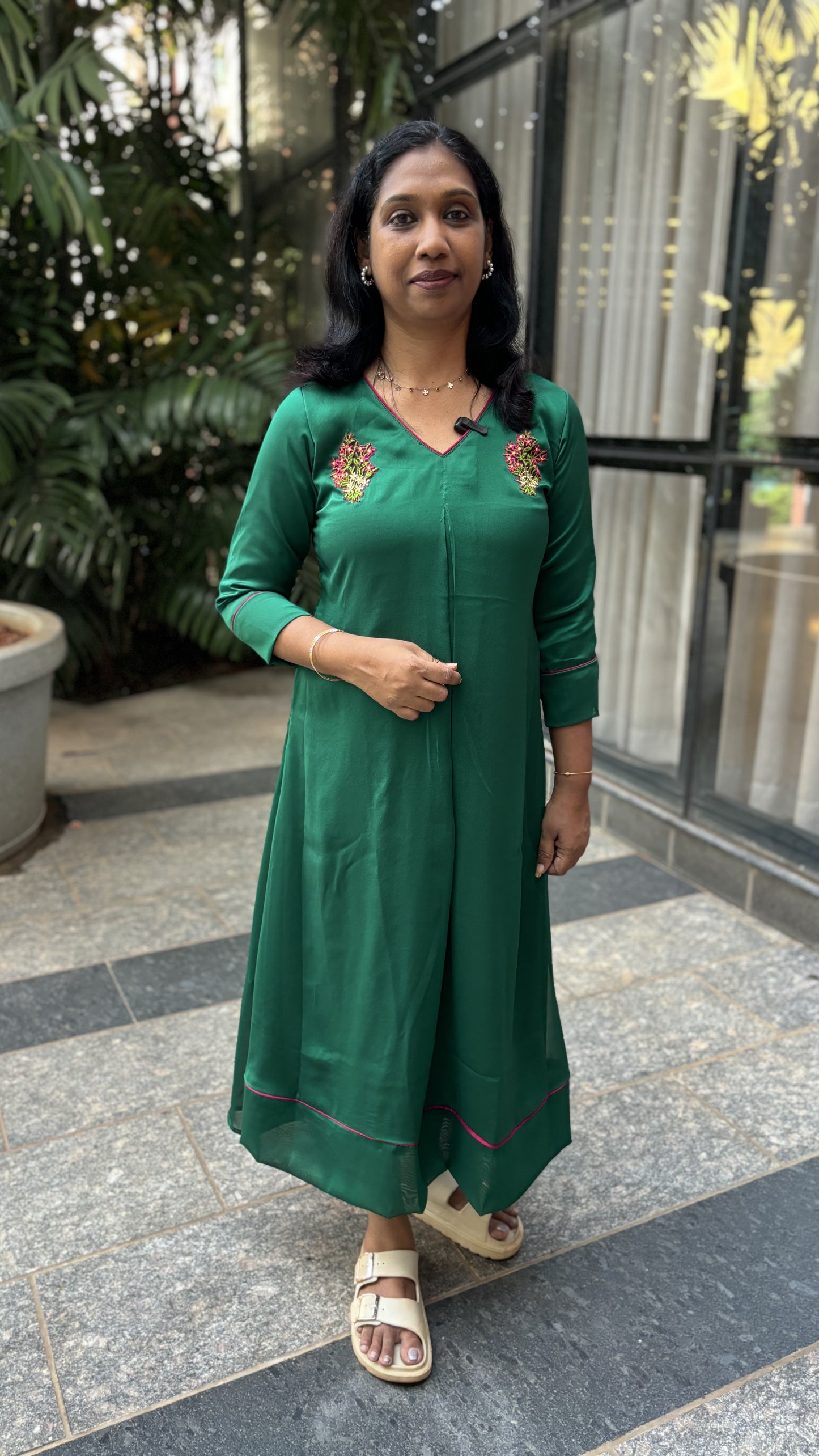 Maanvi Rangoli Silk A-Line Party Wear Kurti with Piping Detail & Box Pleat Design | MA-2032